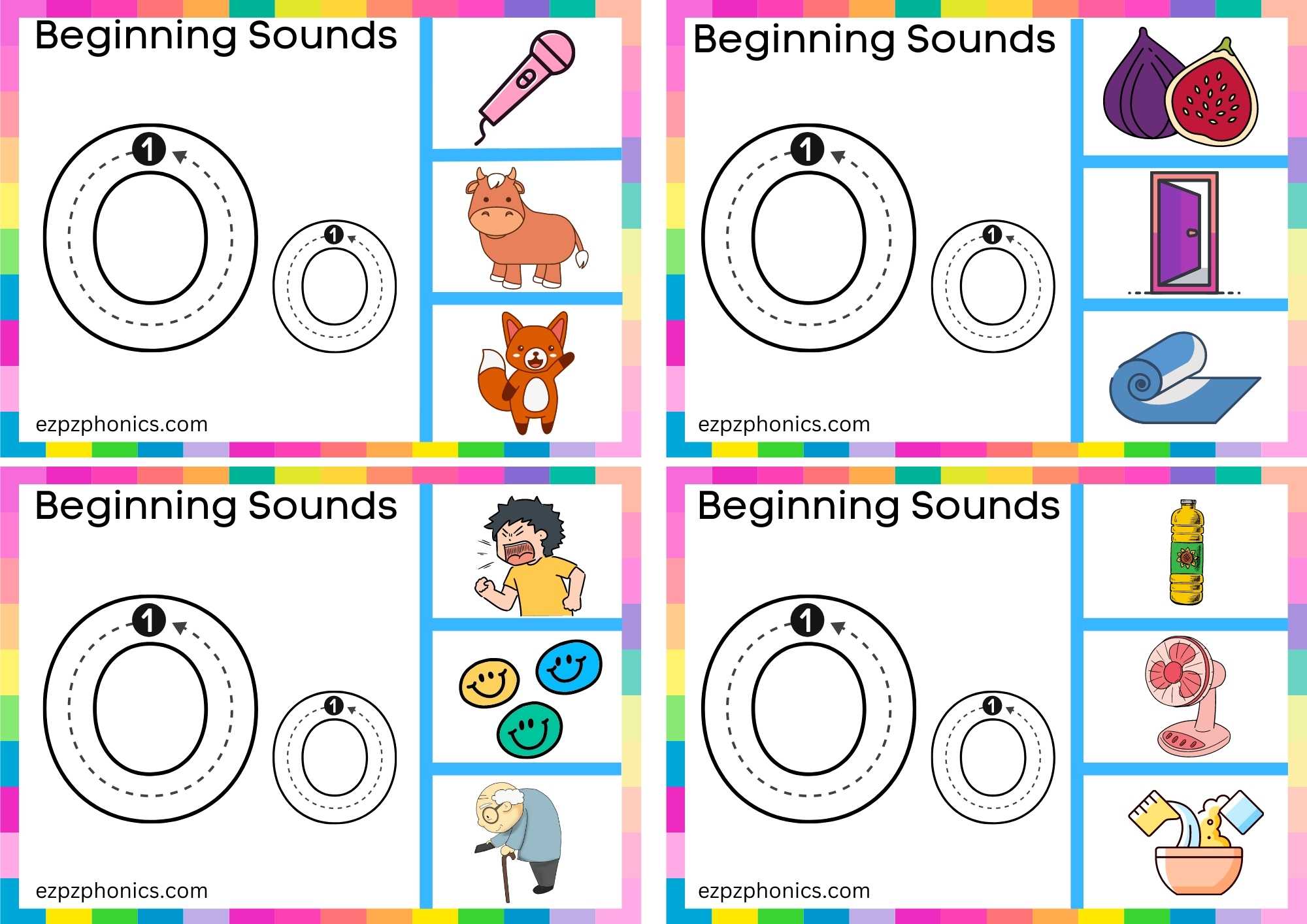 Trace The Letter O And Clip The Image Set 2